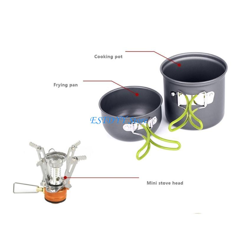 Camping Cooking Easy - G6DE キャンプ調理器具キット アウトドア ガスバーナー ストーブ ポットセット