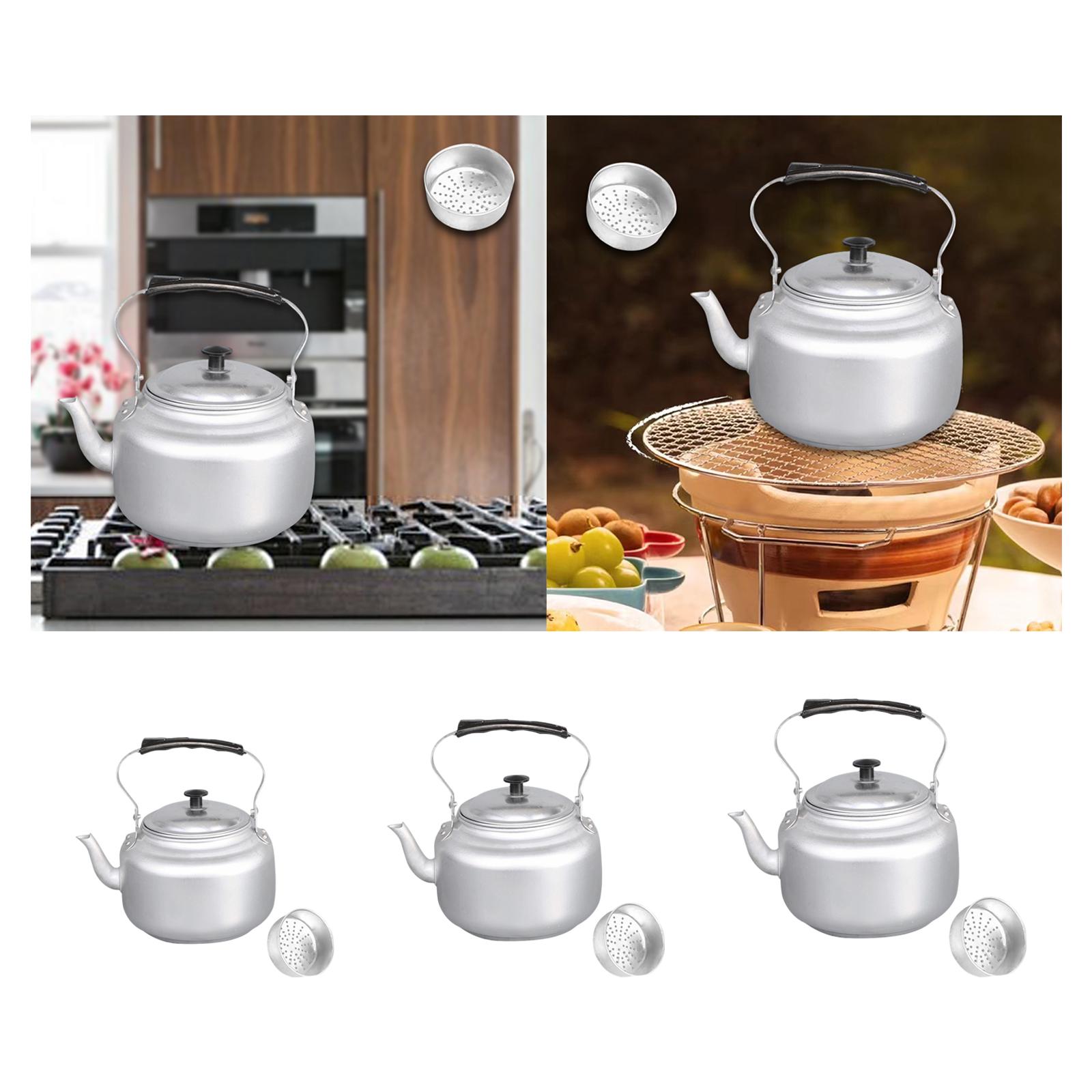 Camping Cooking Pot Large - 大容量アルミ製ティーポット、厚手のウォーターケトル、キャンプ用調理鍋、モダンなキッチンに便利なハンドル付き