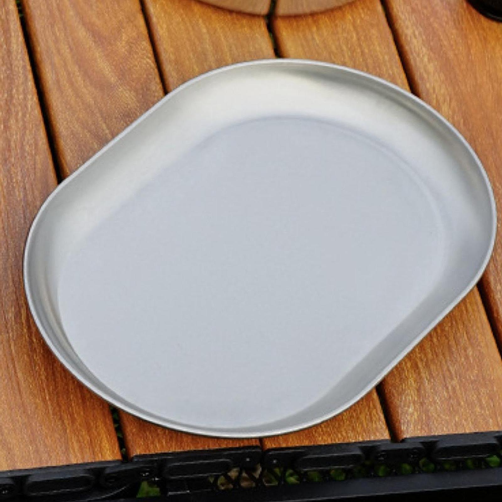 Camping Cooking Easy - アウトドア用ステンレス製キャンププレート、お手入れ簡単な調理皿、キャンプや家庭用の携帯食器