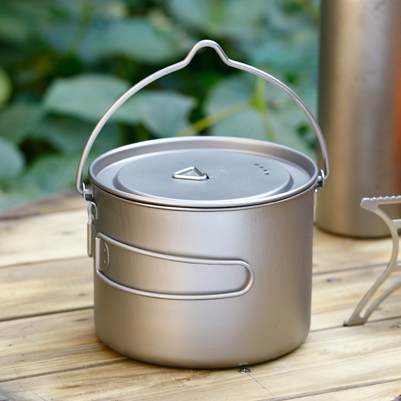 Camping Cooking Pot Large - 屋外吊り下げ式スープポット大容量キャンプピクニックポータブル給湯調理器具