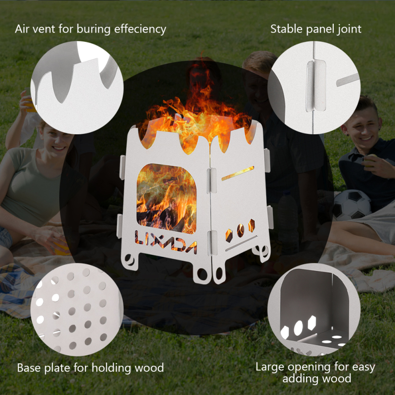 Lixada-ポータブルチタンおよびステンレス鋼の屋外キャン - Camping Cooking Grate のレビューと価格