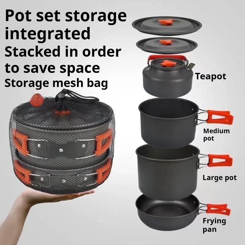 ポータブル大容量ポット便利な耐熱性お手入れ簡単ハンドルポット - Camping Cooking Easy のレビューと価格