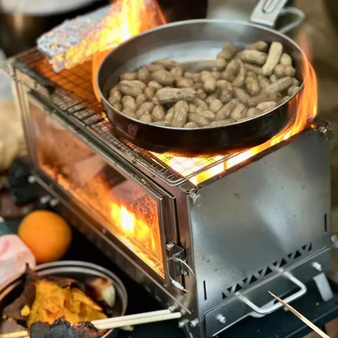 薪ストーブ テントストーブ 折りたたみ式 ポータブル 火鉢  - Camping Cooking Grate のレビューと価格