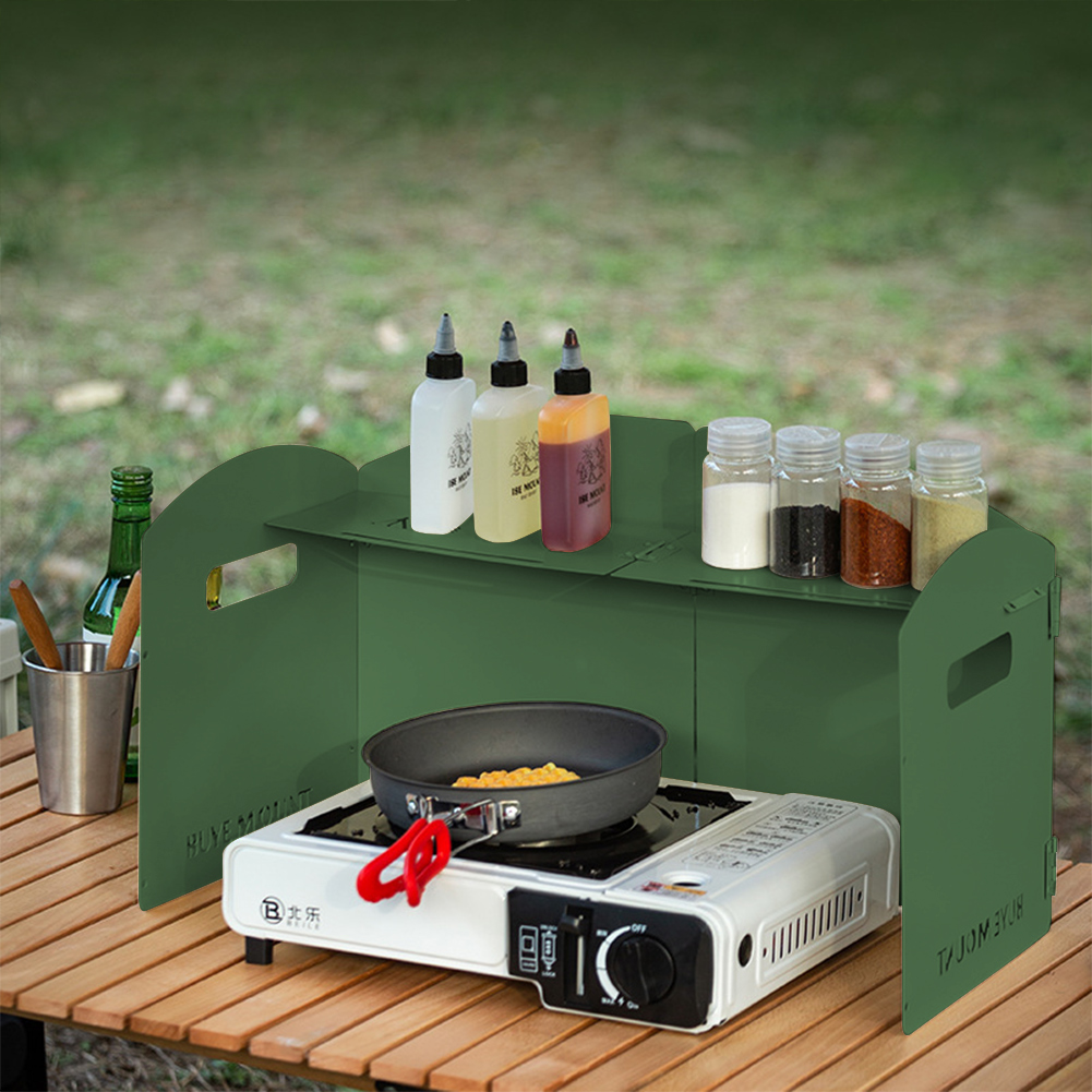折りたたみ式ガスストーブ防風スクリーン 収納層付き 屋外ガス - Camping Cooking Easy のレビューと価格
