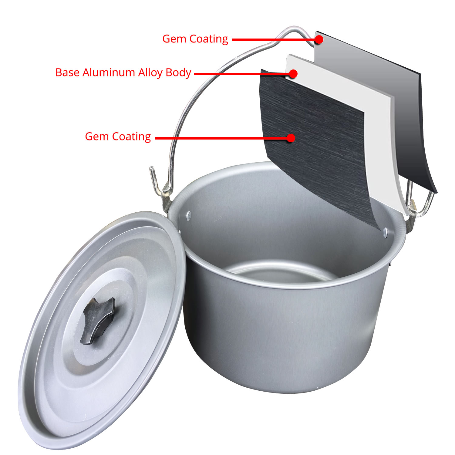 4L屋外吊り下げ式ポット キャンプ ピクニック用大型スープポ - Camping Cooking Pot Large のレビューと価格