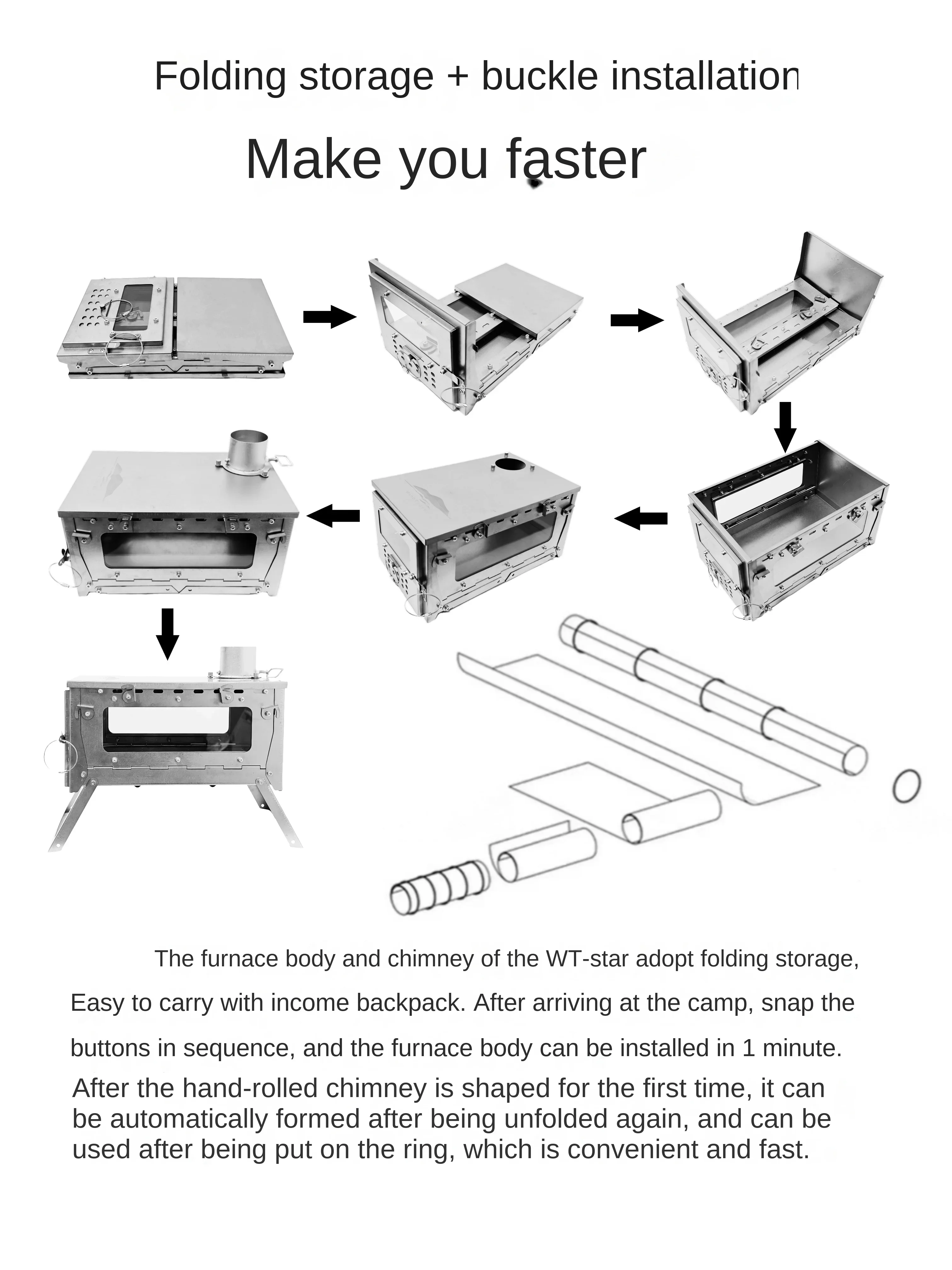 Wt star-tiチタン合金折りたたみ薪ストーブ,ストーブ - Camping Cooking Grate のレビューと価格