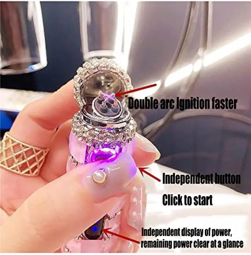 女性用電気充電式USBライター、防風デュアルアークプラズマク - Camping Cooking Candle のレビューと価格