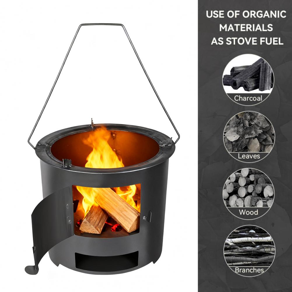 屋外ピクニック用調理ストーブ、薪焚きキャンプストーブ、ポータ - Camping Cooking Easy のレビューと価格
