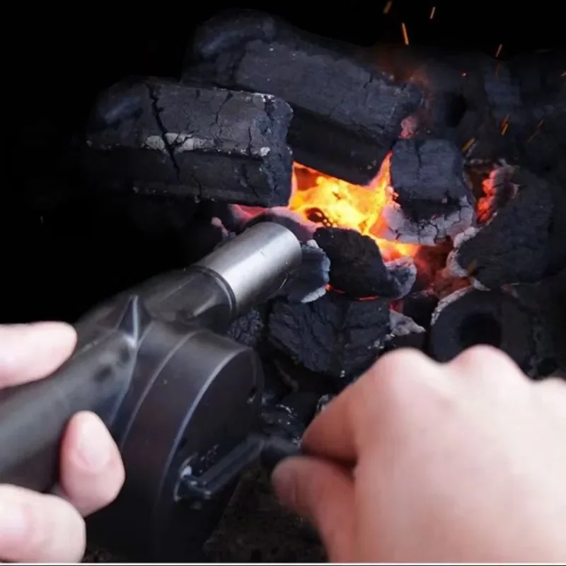 ポータブルハンドクランクファン、エアブロワー、手動バーベキュ - Camping Cooking Candle のレビューと価格