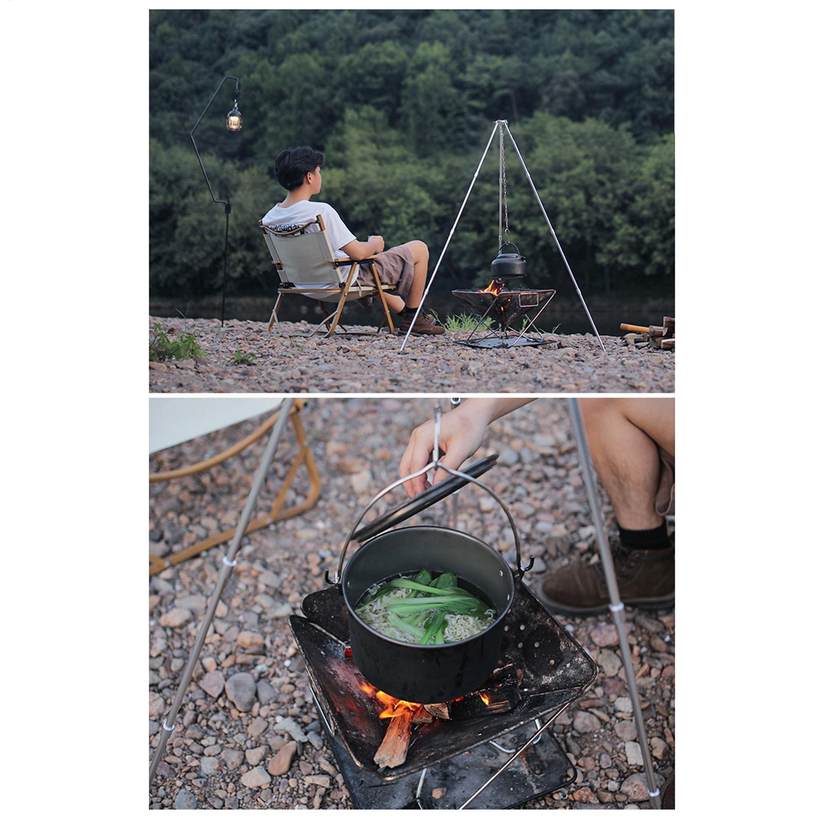 屋外大型焚き火台三脚ポータブルキャンプ焚き火調理鍋吊り下げ三 - Camping Cooking Pot Large のレビューと価格