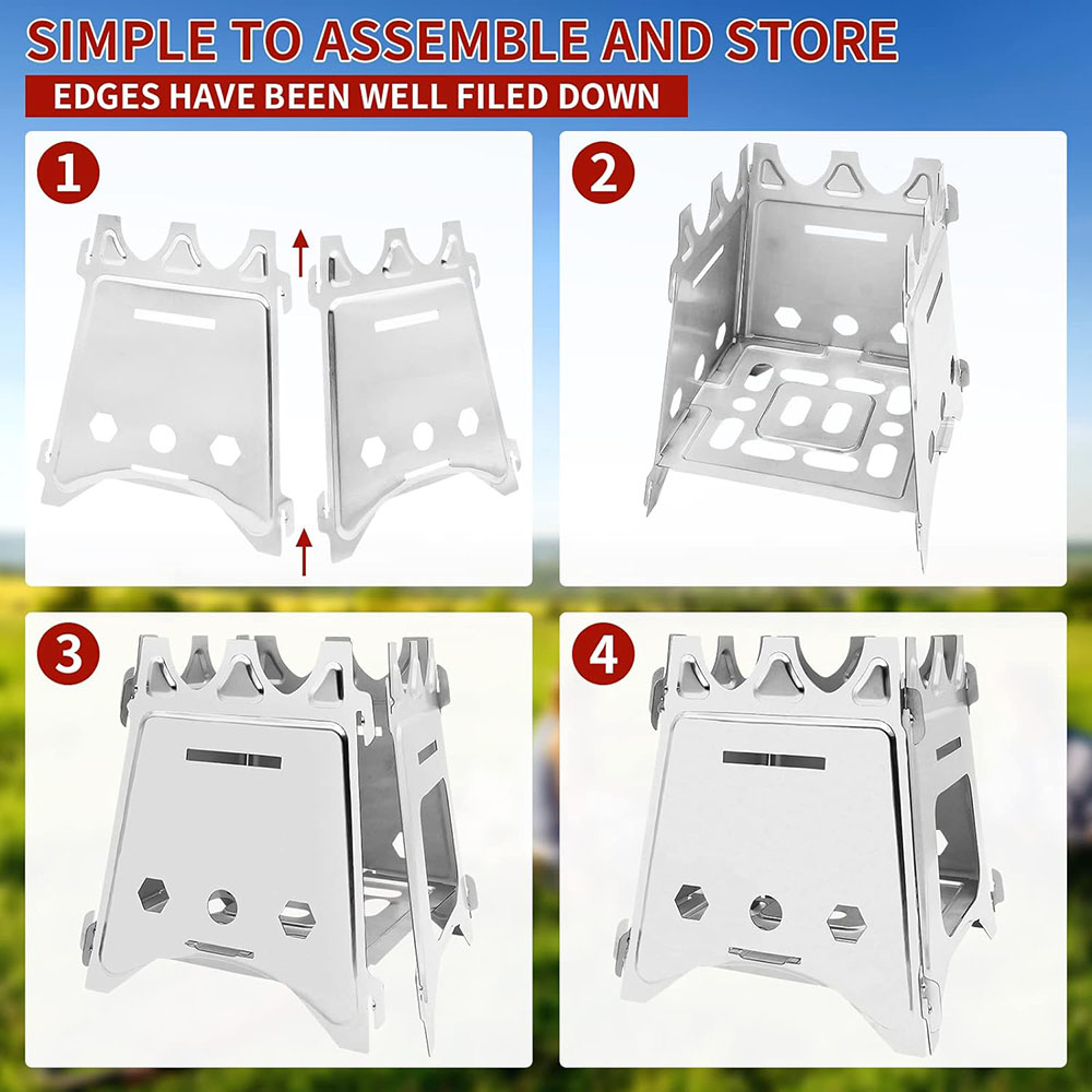折りたたみ式薪ストーブ屋外ハイキング旅行バーベキュー用ポータ - Camping Cooking Grate のレビューと価格
